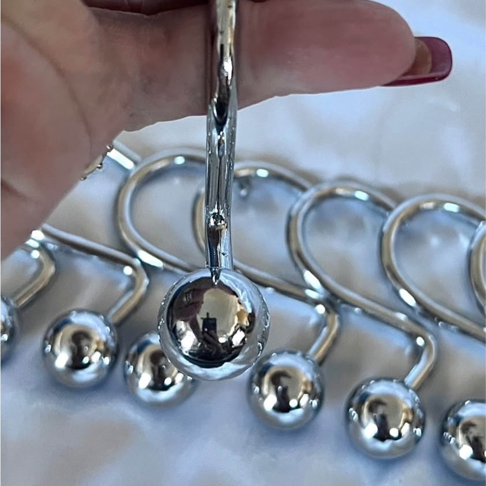 Shower Curtain Hooks Heavy Weight Silver - Picture 3 of 3